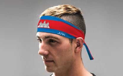 Cambodia Flag Flex Tie Headband