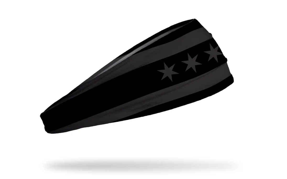 Chicago Flag Black and Charcoal Big Bang Lite Headband