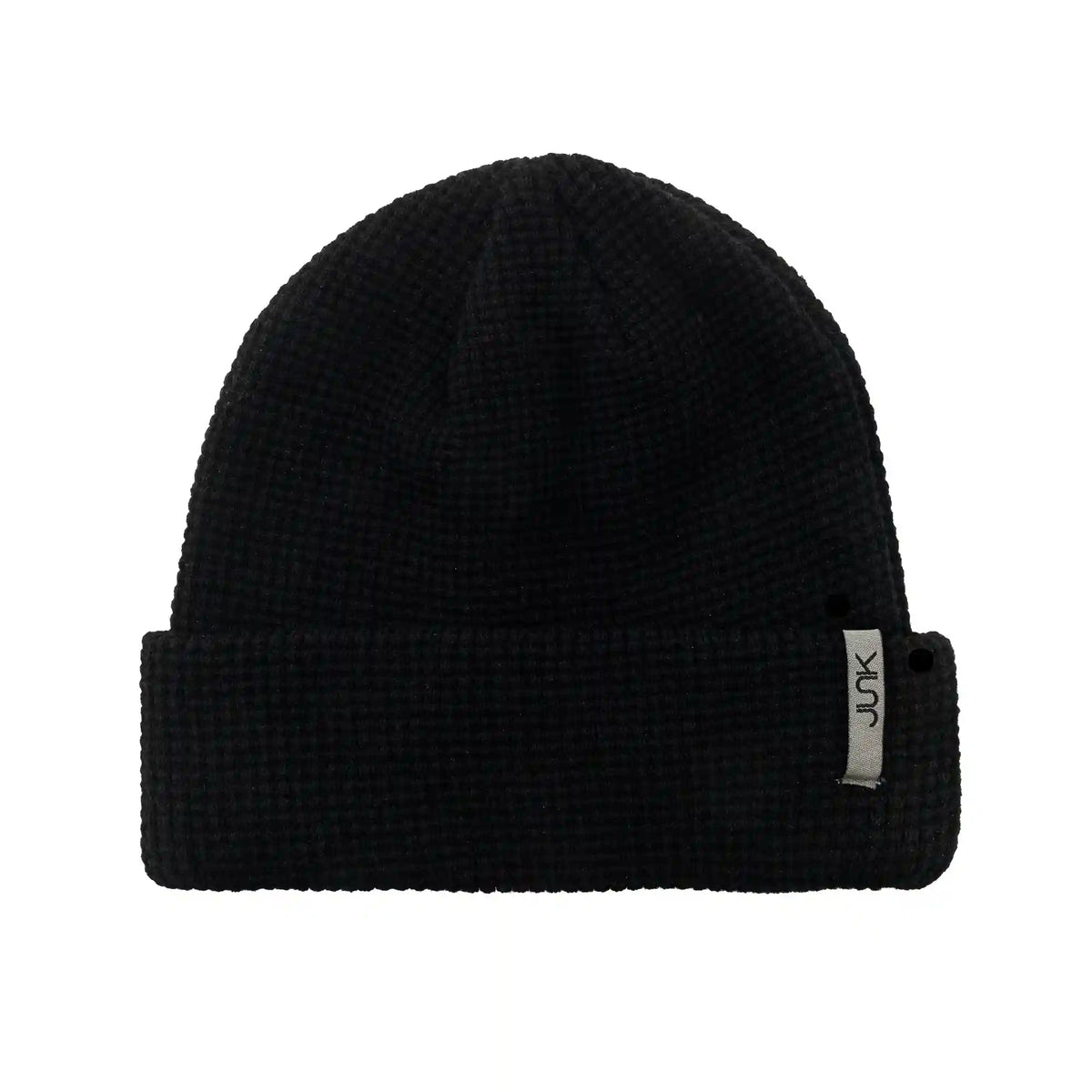Black Waffle Knit Beanie