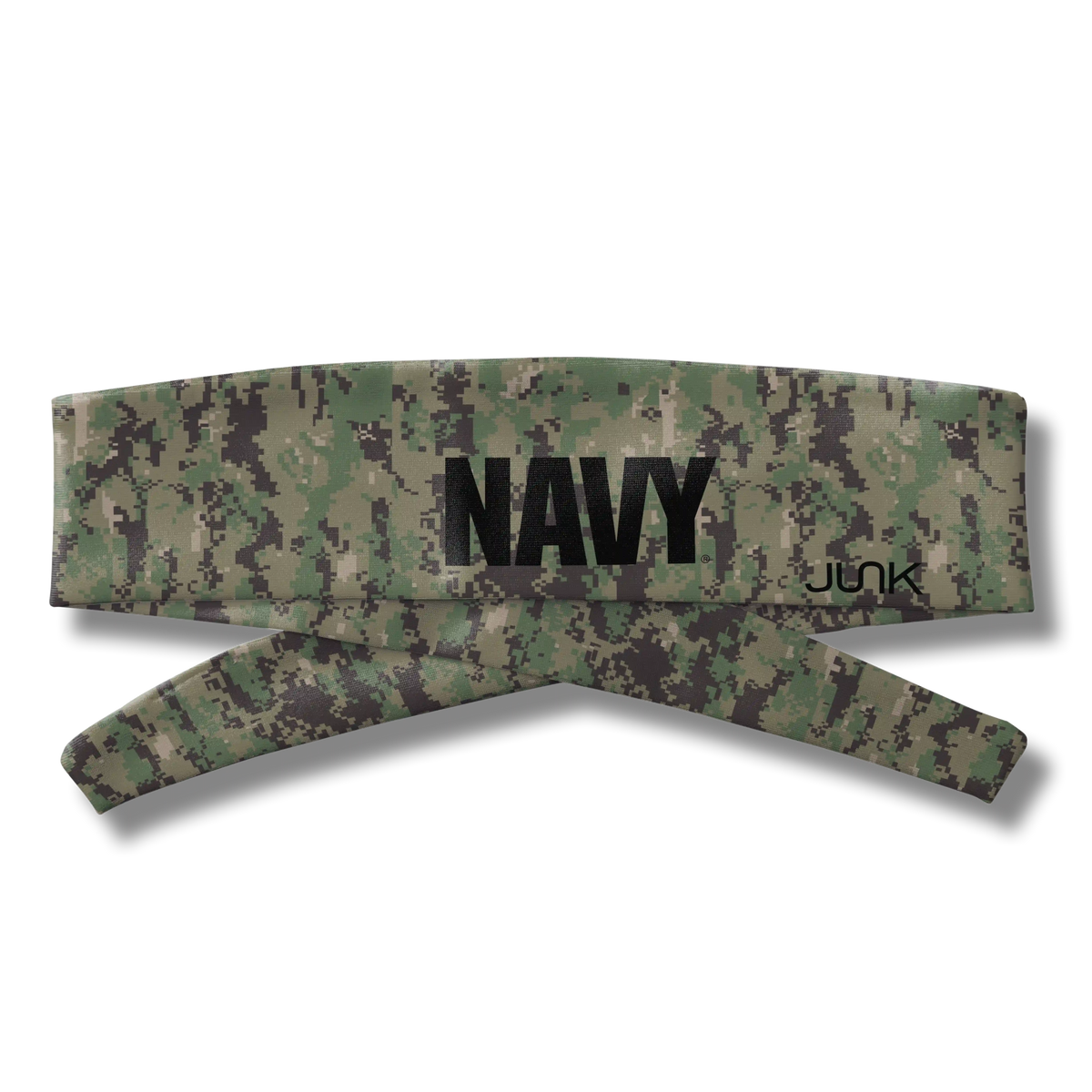 Navy: Wordmark Camo Flex Tie Headband