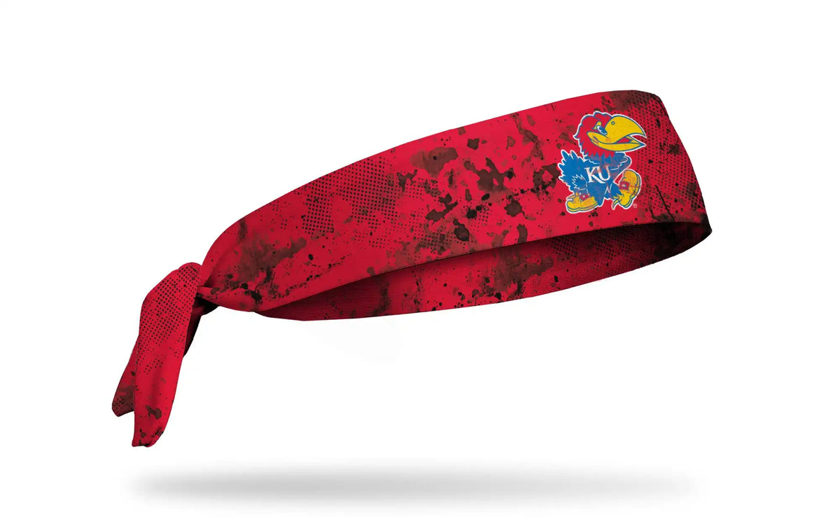 University of Kansas: Grunge Red Flex Tie Headband