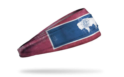 Wyoming Flag - Grunge Big Bang Lite Headband